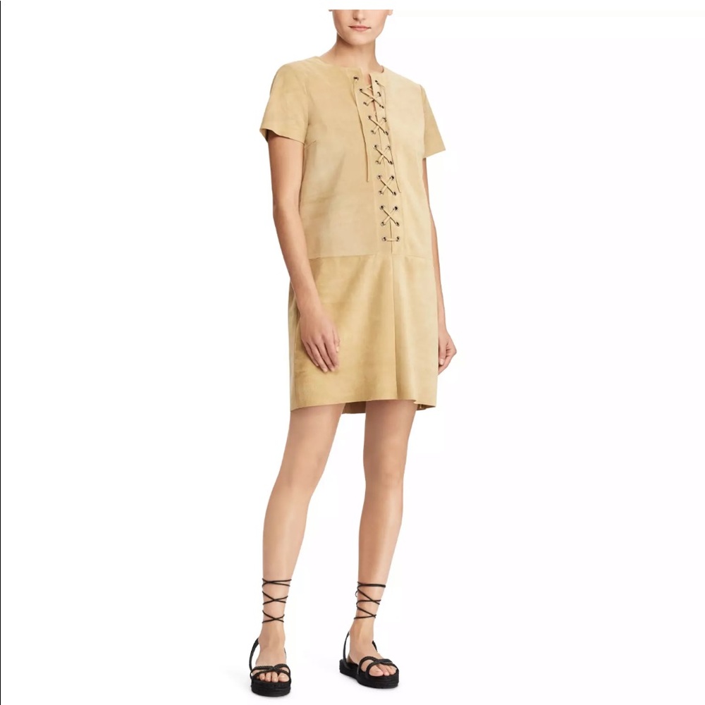 Polo Ralph Lauren Suede Lace Up Dress (NEW)